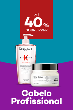 Produtos de Cabelo Profissional com desconto até 40% até 40% sobre preço de Venda ao Público Recomendado.